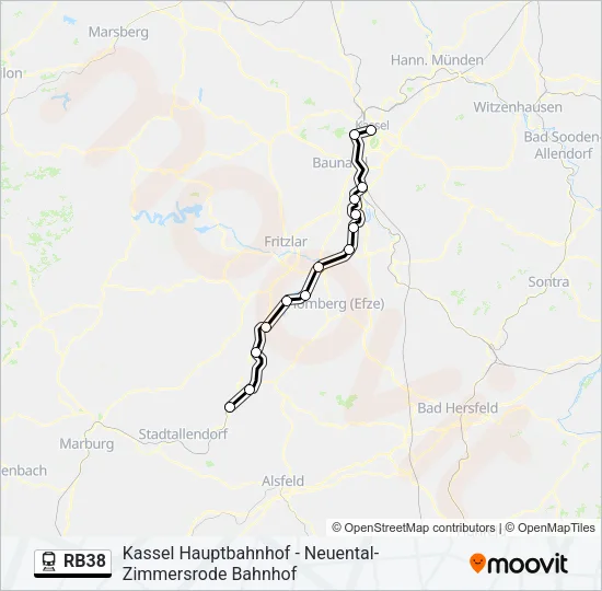 RB38 Train Line Map