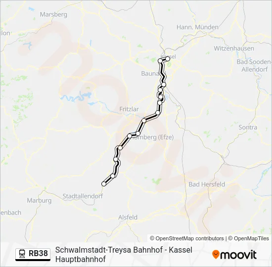 RB38 Train Line Map
