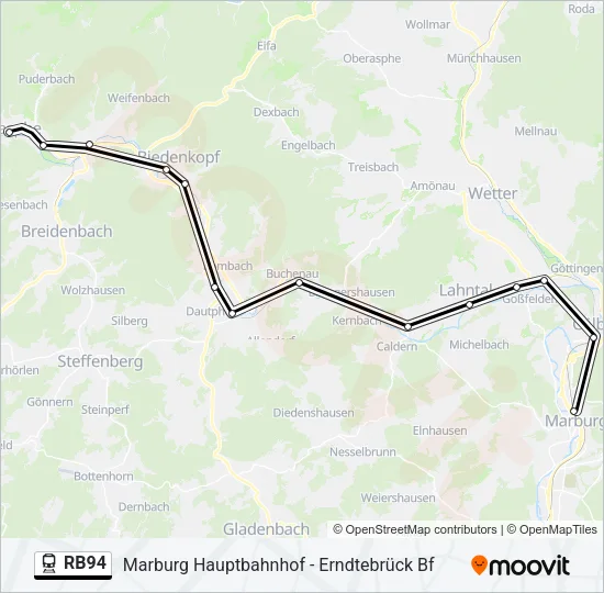 RB94 Train Line Map