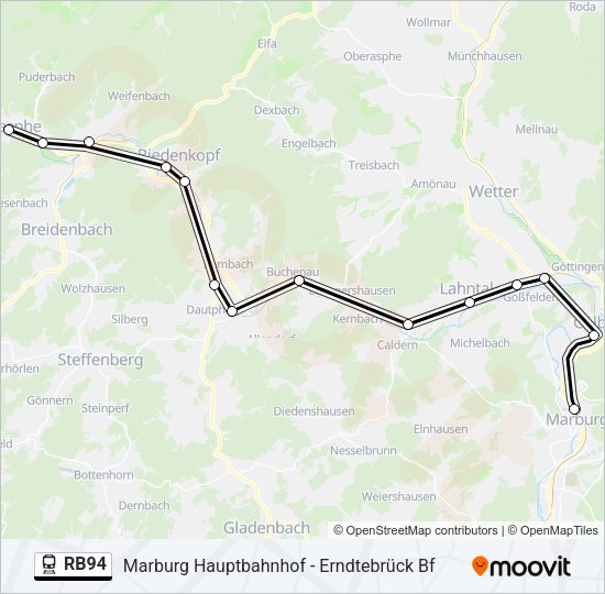 RB94 Train Line Map