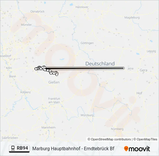 Bahnlinie RB94 Karte