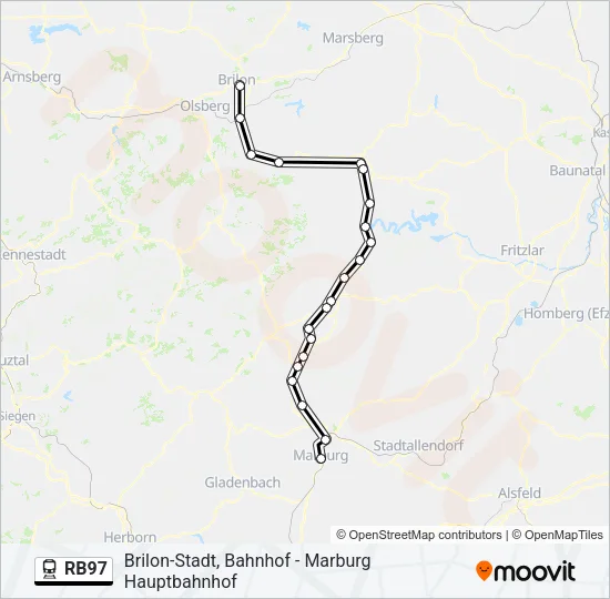 RB97 Train Line Map