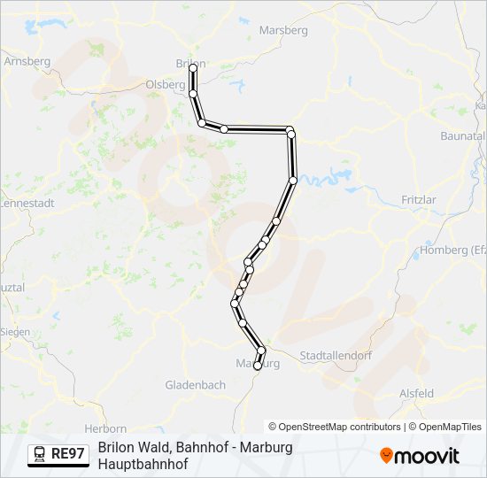 RE97 Train Line Map