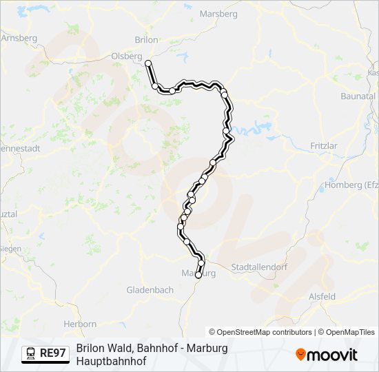 RE97 Train Line Map