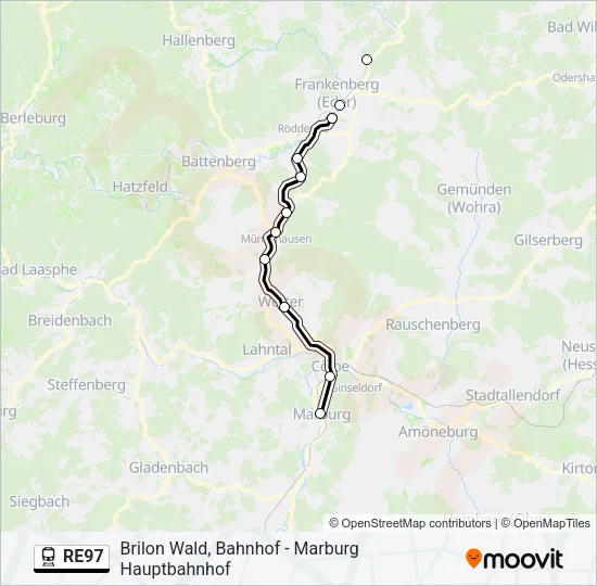 RE97 Train Line Map