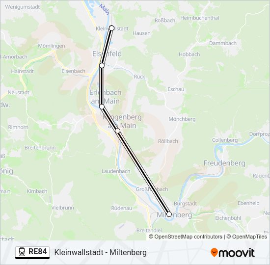 Bahnlinie RE84 Karte