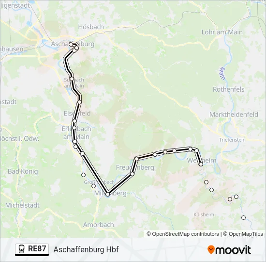 RE87 Train Line Map