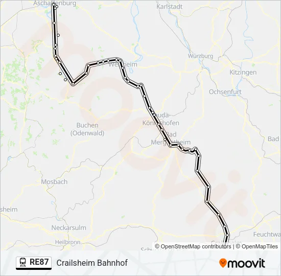 RE87 Train Line Map