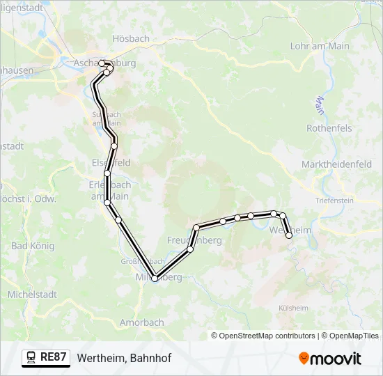 RE87 Train Line Map
