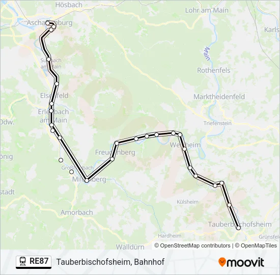 RE87 Train Line Map