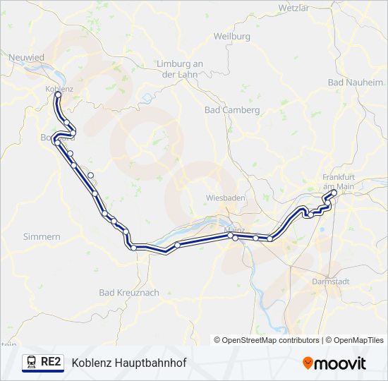RE2 Train Line Map