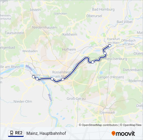 RE2 Train Line Map