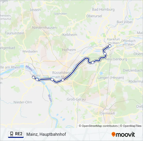 RE2 Train Line Map