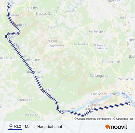 RE2 Train Line Map