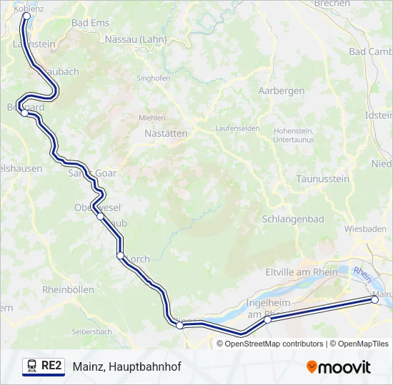 RE2 Train Line Map