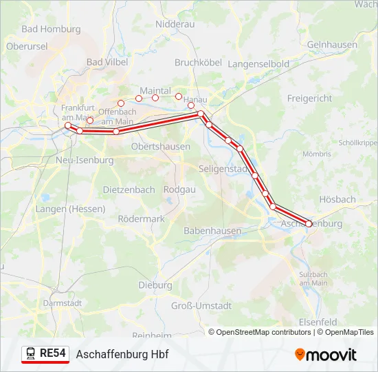 RE54 Train Line Map