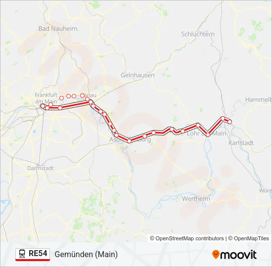 RE54 Train Line Map