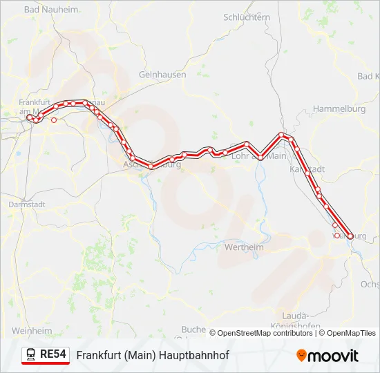 RE54 Train Line Map