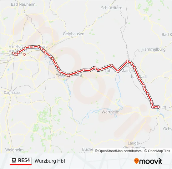 RE54 Train Line Map
