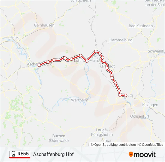 RE55 Train Line Map
