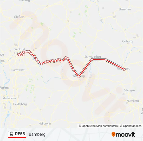RE55 Train Line Map