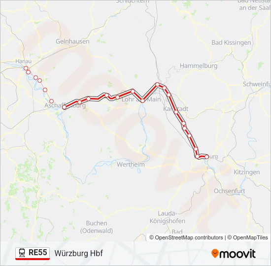 RE55 Train Line Map
