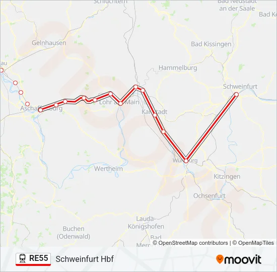 RE55 Train Line Map