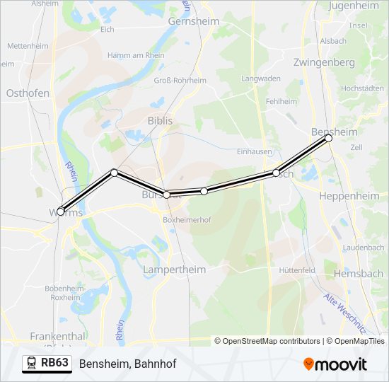 Bahnlinie RB63 Karte