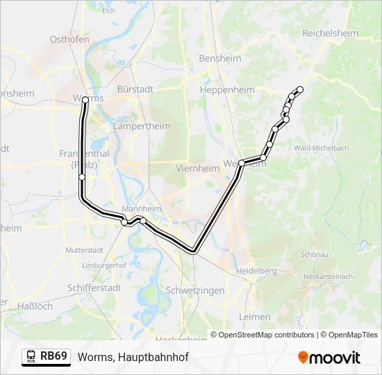RB69 Train Line Map