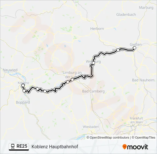 RE25 Train Line Map
