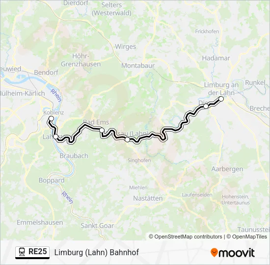 RE25 Train Line Map