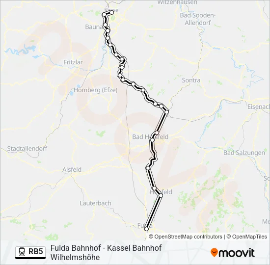 RB5 Train Line Map