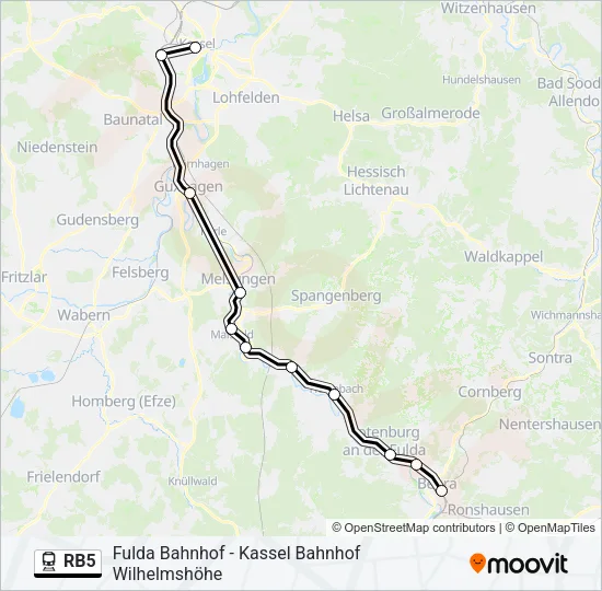 RB5 Train Line Map