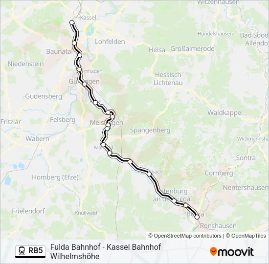RB5 Train Line Map