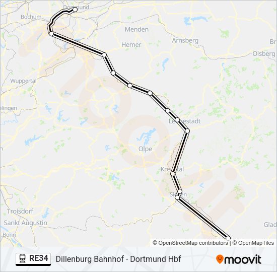 RE34 Train Line Map