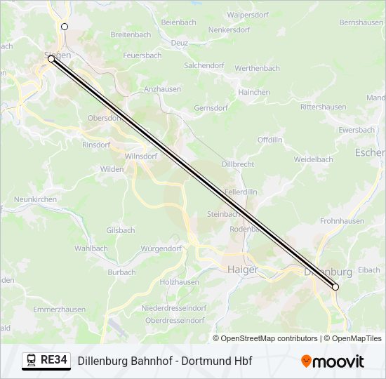 RE34 Train Line Map