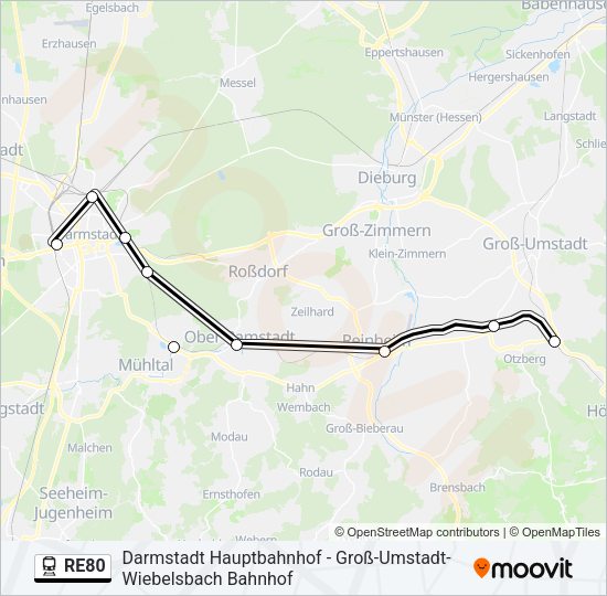RE80 Train Line Map
