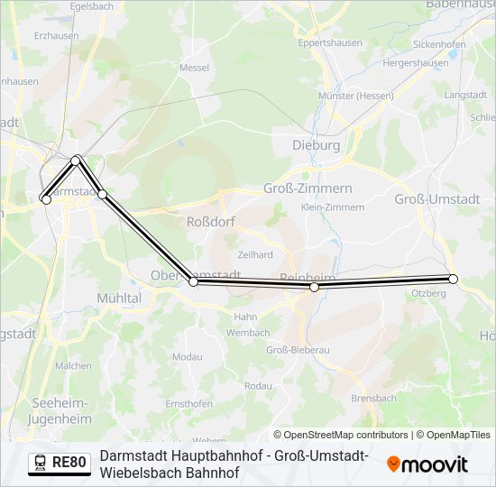 RE80 Train Line Map