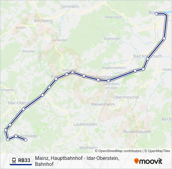 RB33 Train Line Map