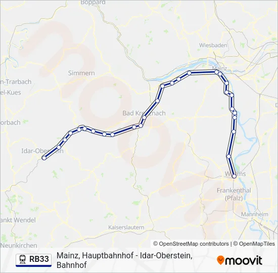 RB33 Train Line Map