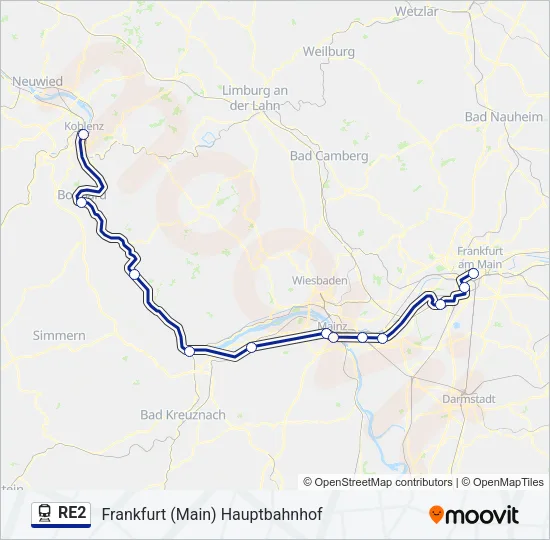 RE2 Train Line Map