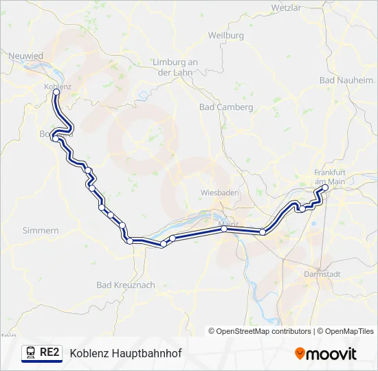 RE2 Train Line Map