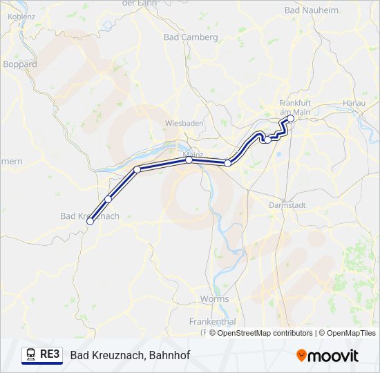 RE3 Train Line Map