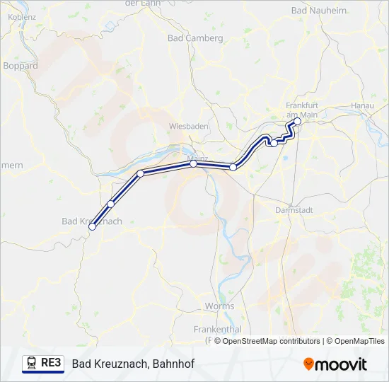 RE3 Train Line Map