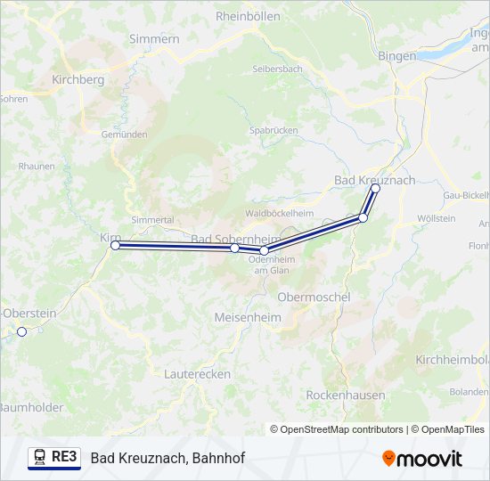 RE3 Train Line Map