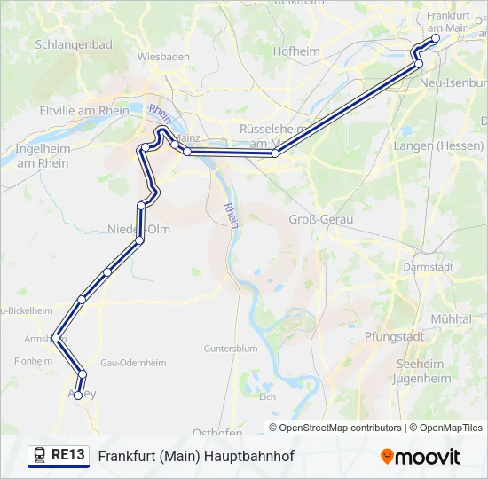 RE13 Train Line Map
