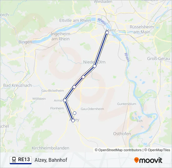 RE13 Train Line Map