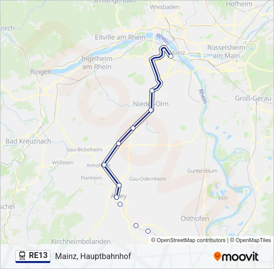 RE13 Train Line Map