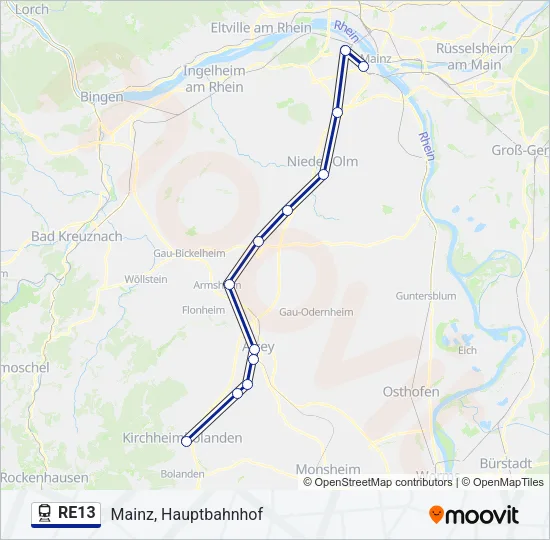 RE13 Train Line Map