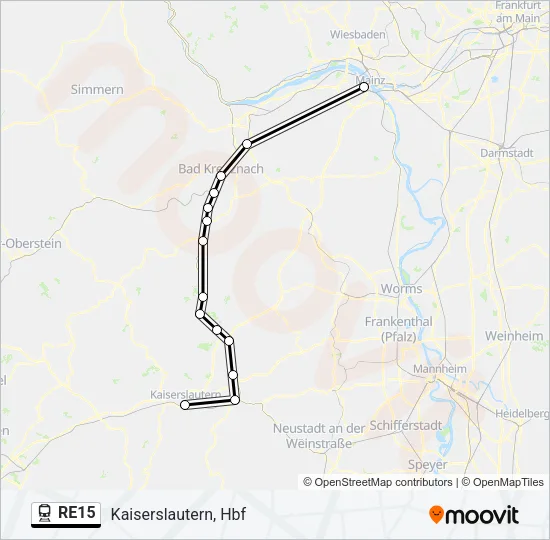 RE15 Train Line Map